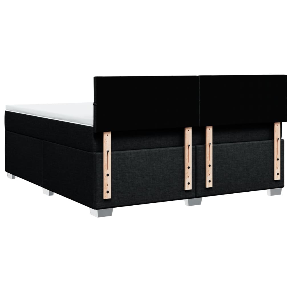 Giroletto a Molle con Materasso Nero 180x200 cm in Tessuto - homemem39