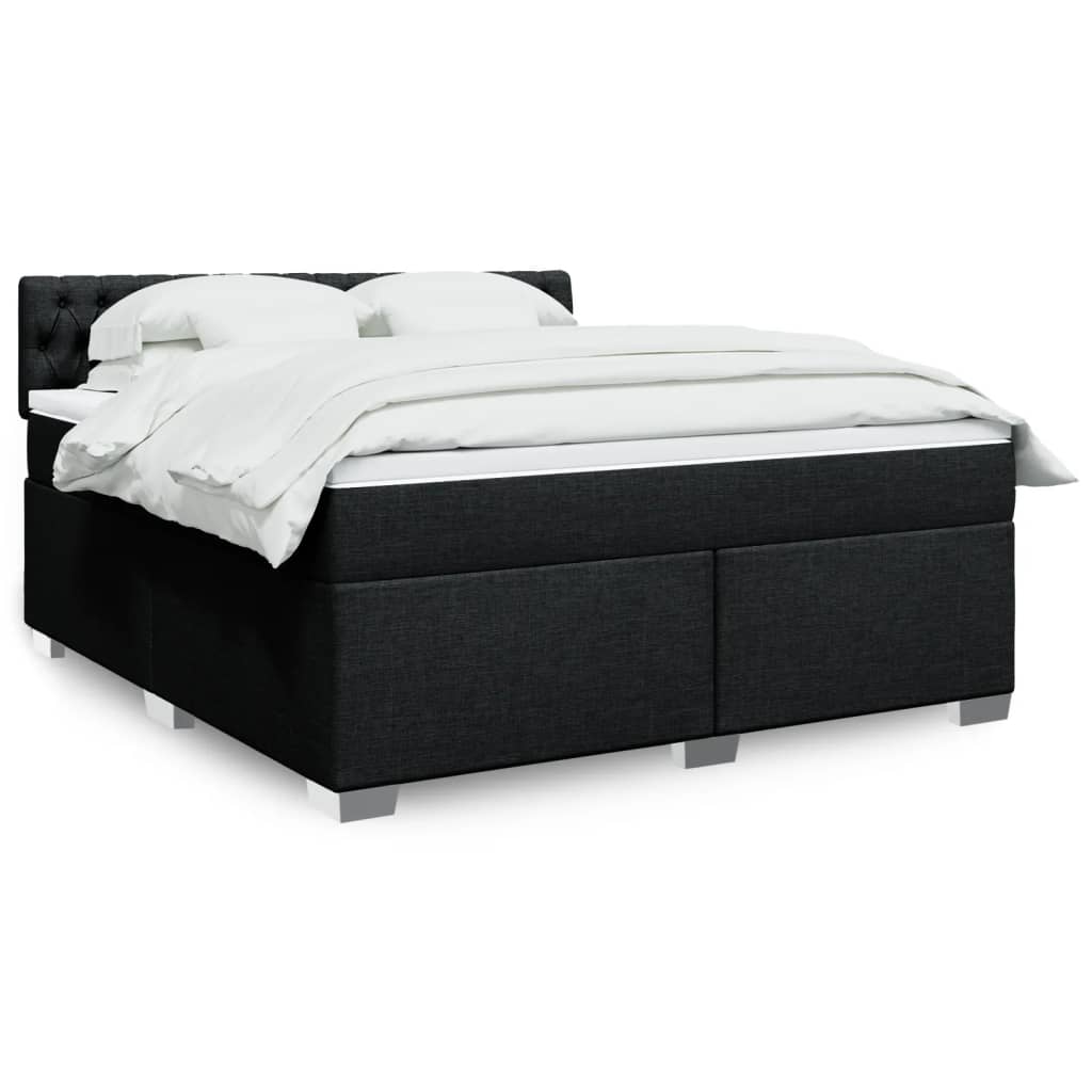 Giroletto a Molle con Materasso Nero 180x200 cm in Tessuto | homemem39