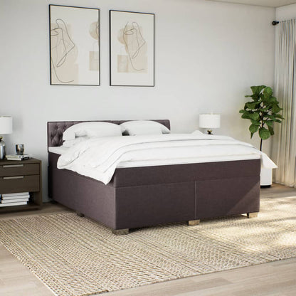 Giroletto a Molle con Materasso Marrone Scuro 180x200cm Tessuto | homemem39