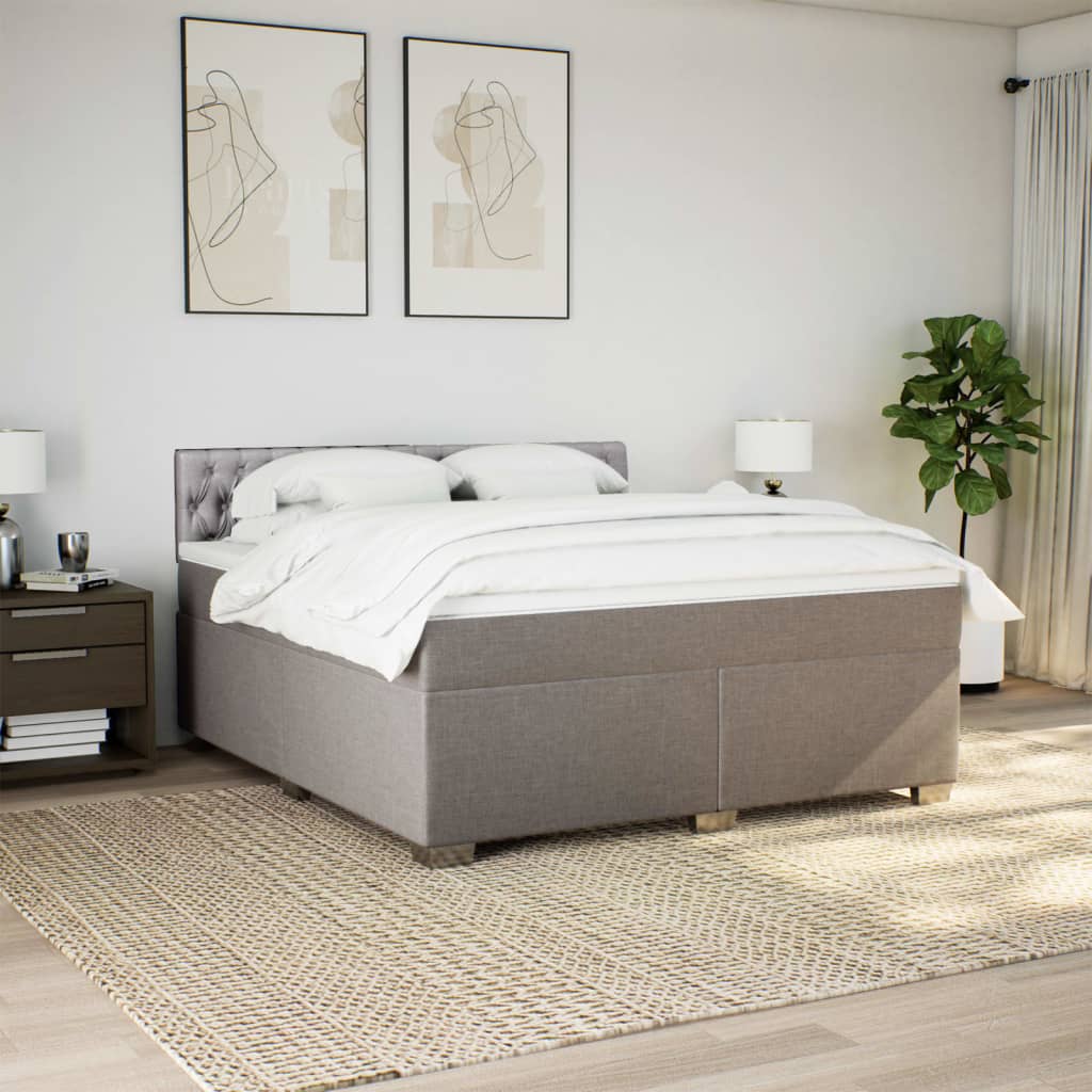 Giroletto a Molle con Materasso Tortora 180x200 cm in Tessuto | homemem39