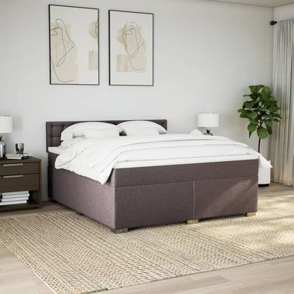 Giroletto a Molle con Materasso Marrone Scuro 180x200cm Tessuto | homemem39