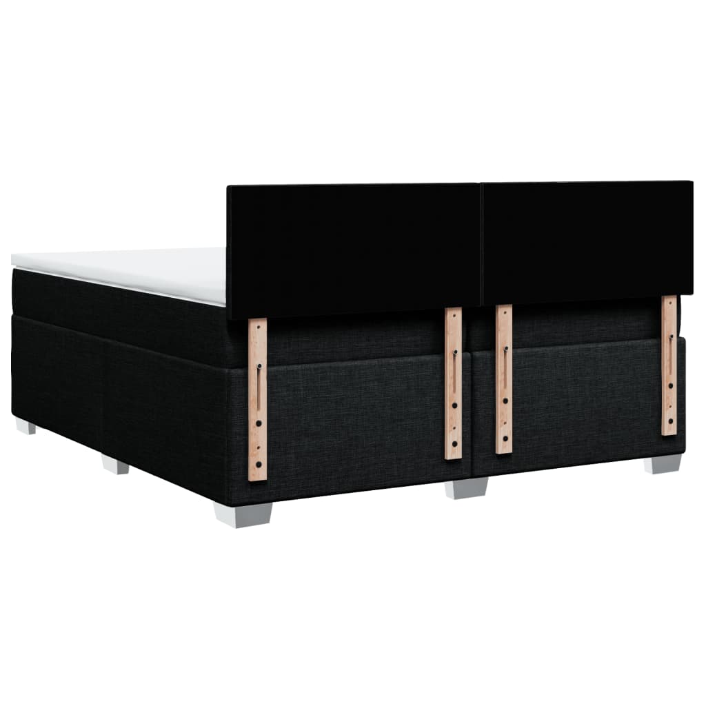 Giroletto a Molle con Materasso Nero 200x200 cm in Tessuto - homemem39