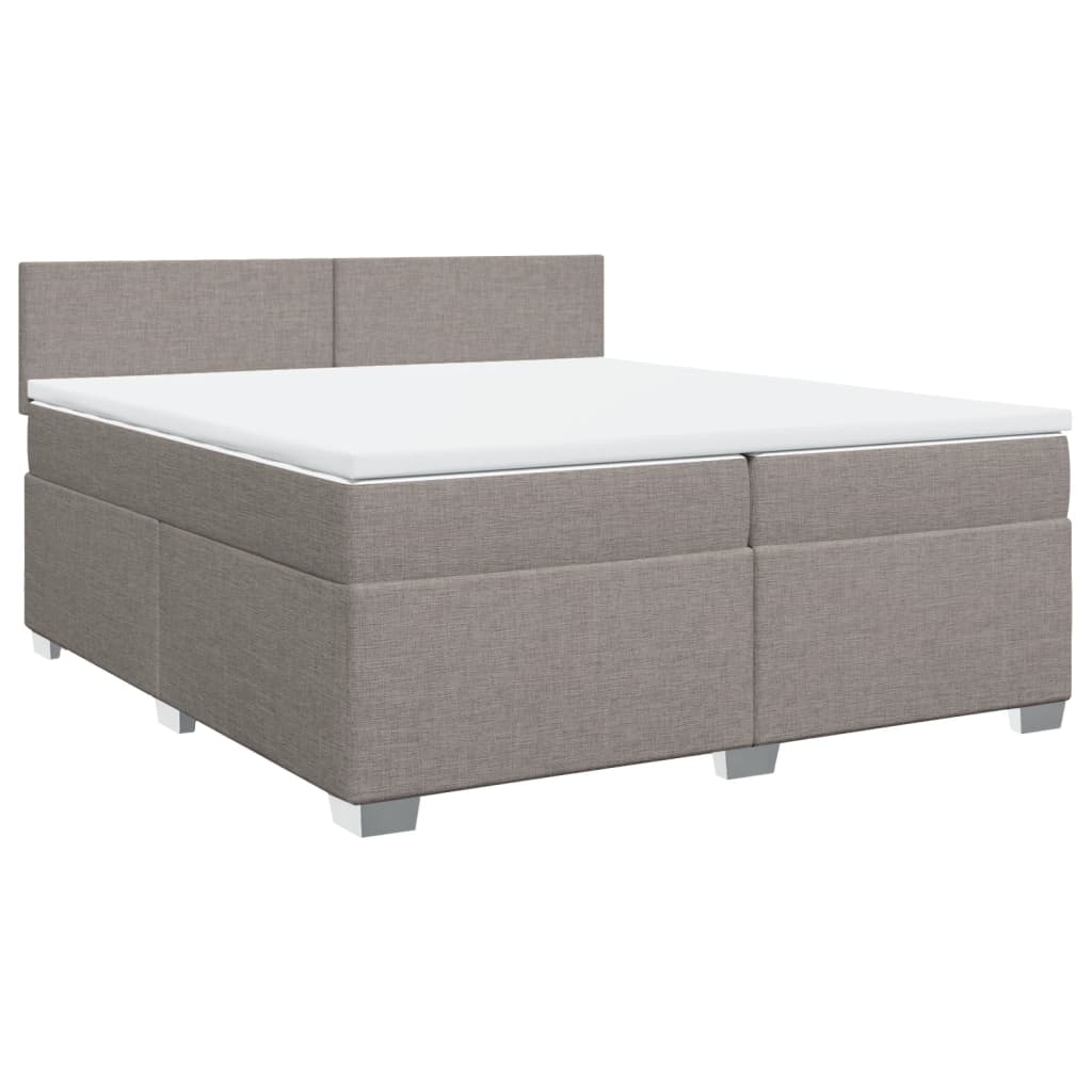 Giroletto a Molle con Materasso Tortora 200x200 cm in Tessuto | homemem39