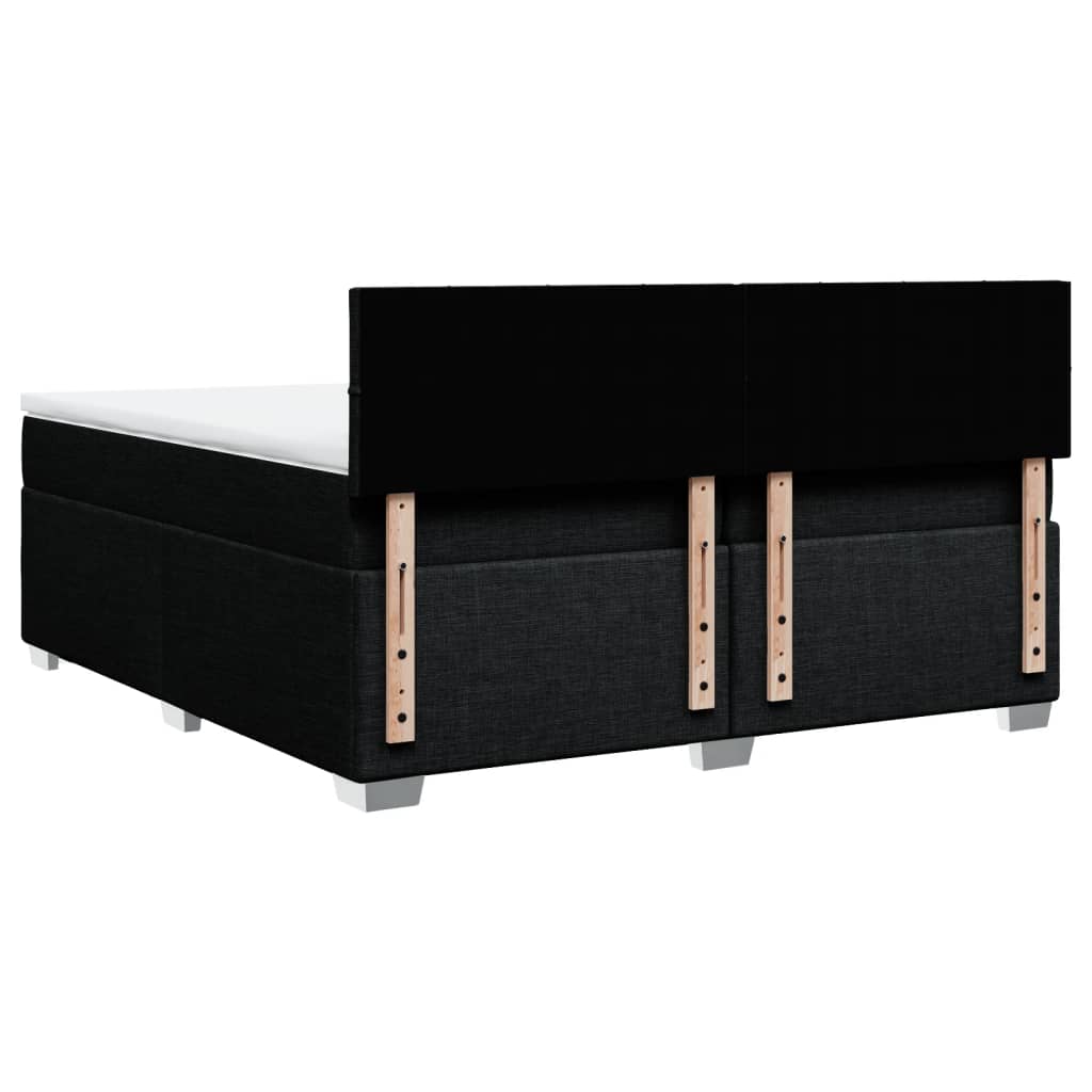 Giroletto a Molle con Materasso Nero 200x200 cm in Tessuto - homemem39