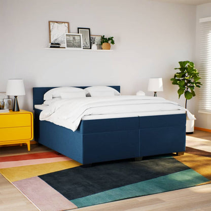 Giroletto a Molle con Materasso Blu 200x200 cm in Tessuto | homemem39