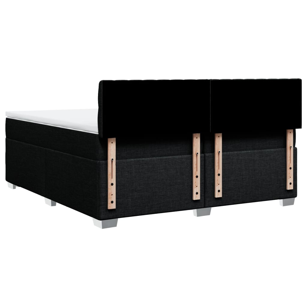 Giroletto a Molle con Materasso Nero 200x200 cm in Tessuto - homemem39