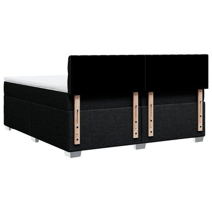 Giroletto a Molle con Materasso Nero 200x200 cm in Tessuto - homemem39