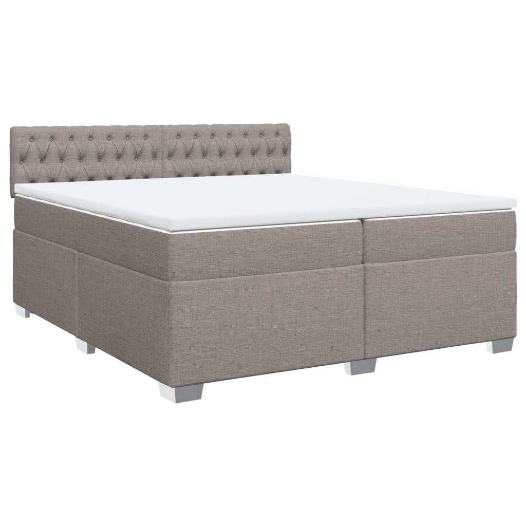 Giroletto a Molle con Materasso Tortora 200x200 cm in Tessuto | homemem39