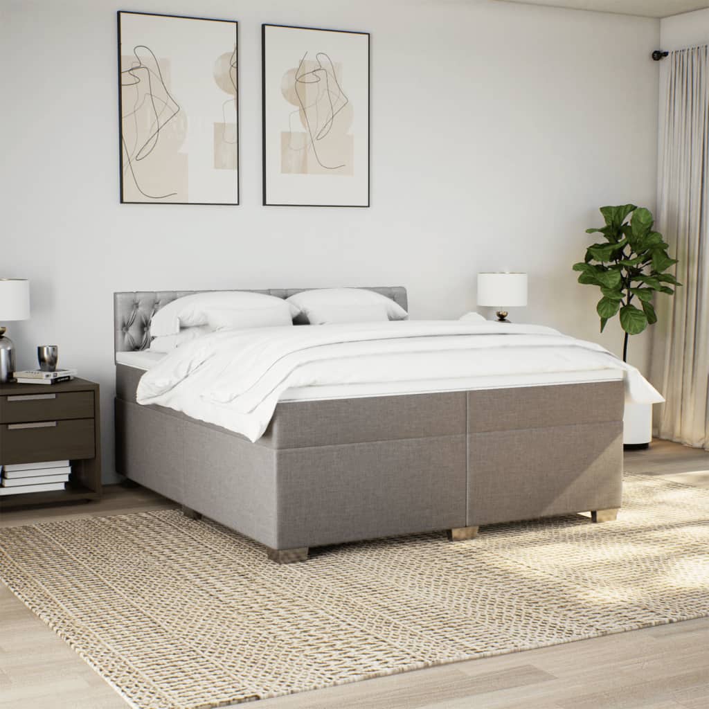 Giroletto a Molle con Materasso Tortora 200x200 cm in Tessuto | homemem39