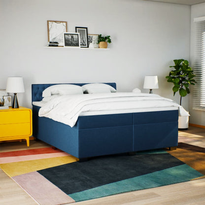 Giroletto a Molle con Materasso Blu 200x200 cm in Tessuto | homemem39
