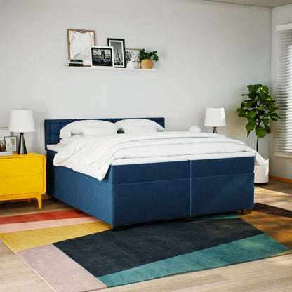 Giroletto a Molle con Materasso Blu 200x200 cm in Tessuto | homemem39