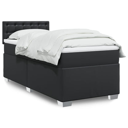 Giroletto a Molle con Materasso Nero 80x200 cm in Similpelle | homemem39