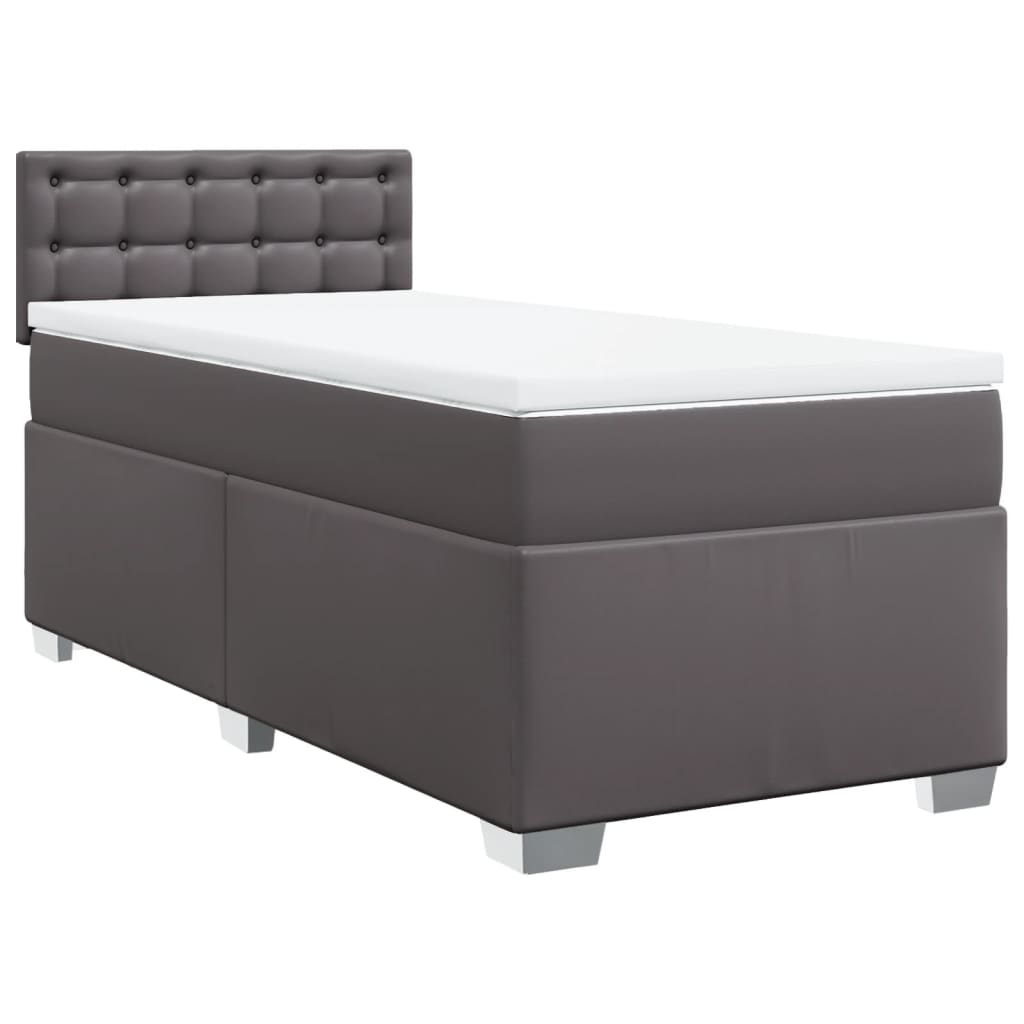 Giroletto a Molle con Materasso Grigio 90x190 cm in Similpelle | homemem39