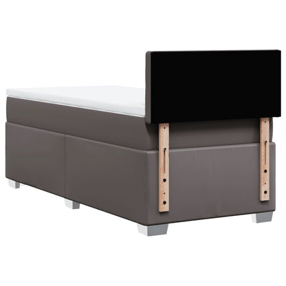 Giroletto a Molle con Materasso Grigio 90x190 cm in Similpelle | homemem39