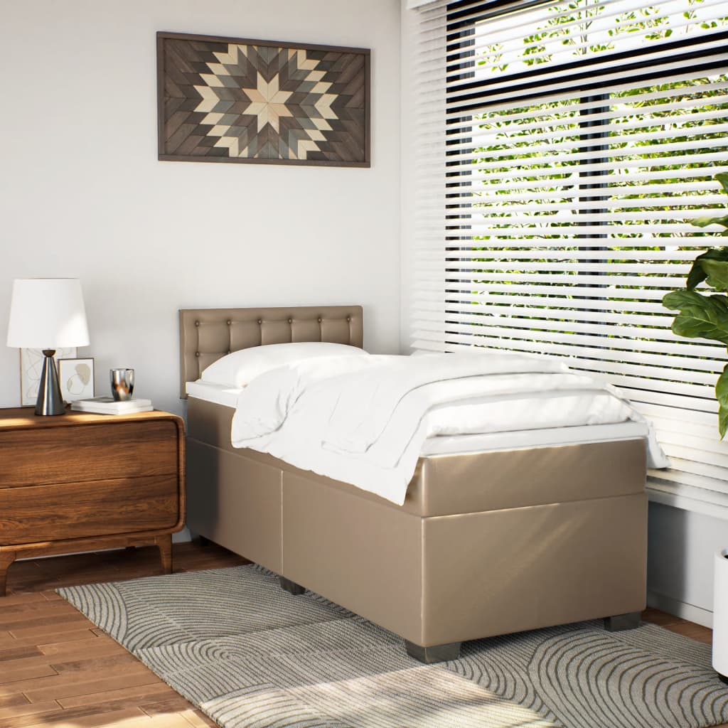Giroletto a Molle con Materasso Cappuccino 100x200cm Similpelle | homemem39