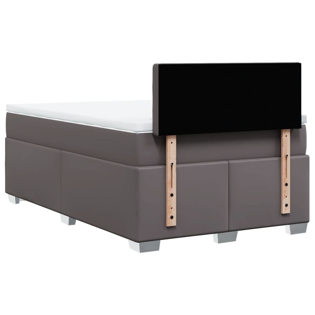 Giroletto a Molle con Materasso Grigio 120x190 cm in Similpelle | homemem39