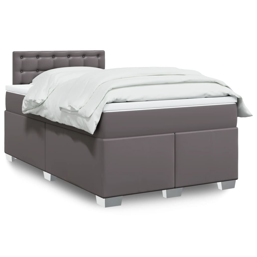 Giroletto a Molle con Materasso Grigio 120x190 cm in Similpelle | homemem39