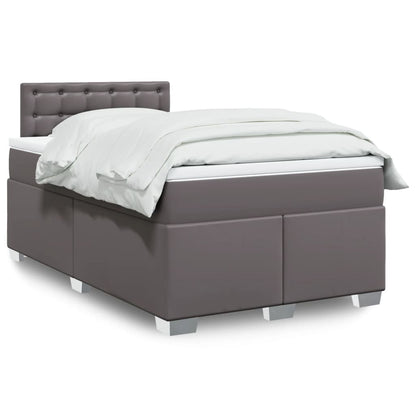 Giroletto a Molle con Materasso Grigio 120x190 cm in Similpelle | homemem39