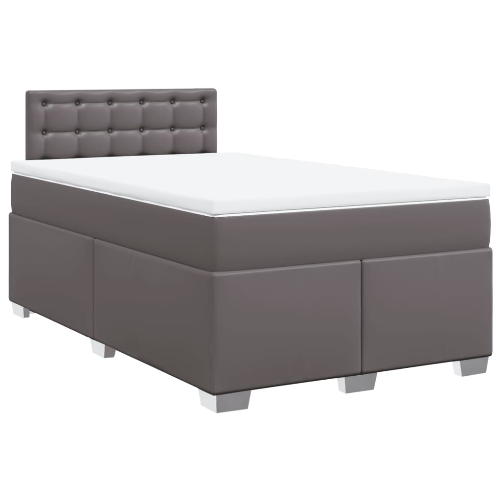 Giroletto a Molle con Materasso Grigio 120x200 cm in Similpelle | homemem39
