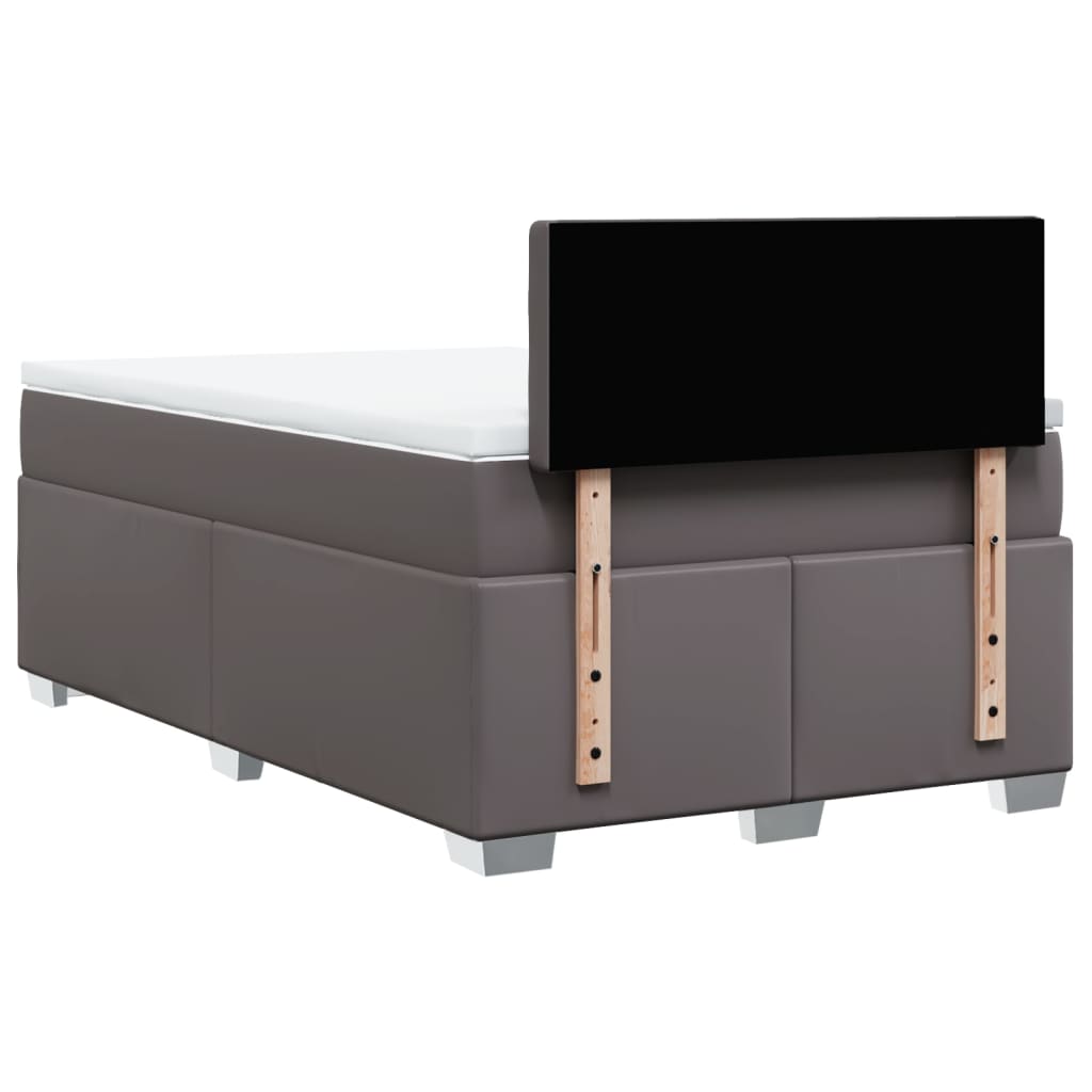 Giroletto a Molle con Materasso Grigio 120x200 cm in Similpelle | homemem39