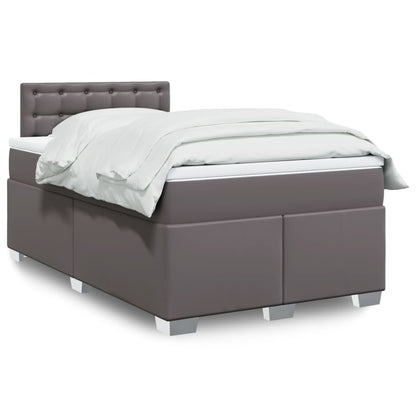Giroletto a Molle con Materasso Grigio 120x200 cm in Similpelle | homemem39