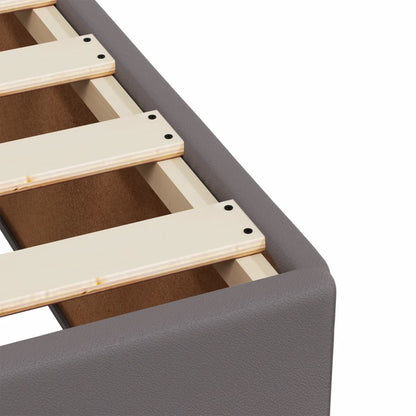 Giroletto a Molle con Materasso Grigio 140x200 cm in Similpelle - homemem39