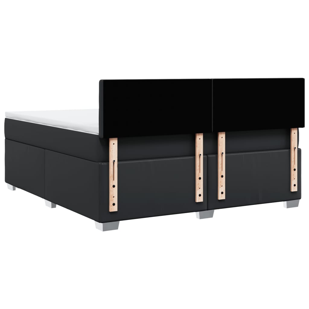 Giroletto a Molle con Materasso Nero 180x200 cm in Similpelle - homemem39