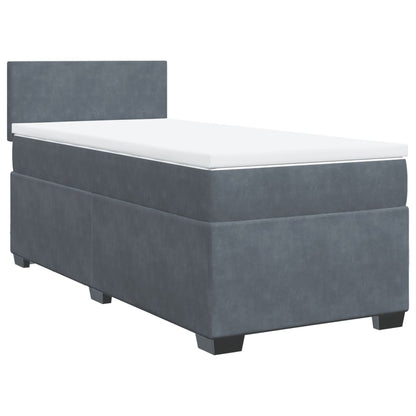 Giroletto a Molle con Materasso Grigio Scuro 80x200 cm Velluto | homemem39