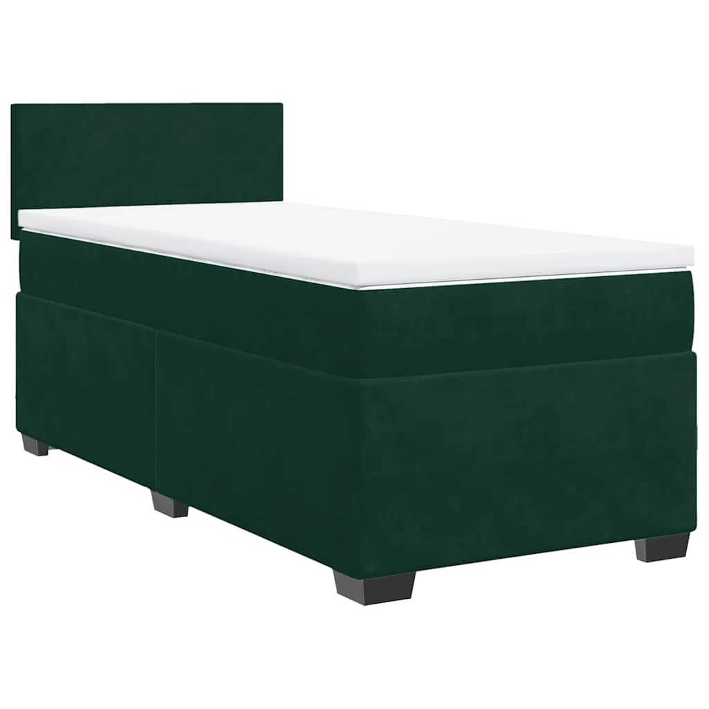 Giroletto a Molle con Materasso Verde Scuro 80x200 cm Velluto | homemem39