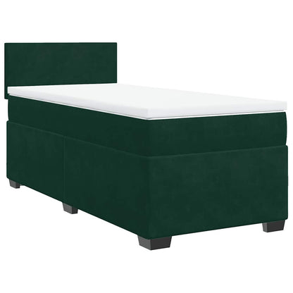 Giroletto a Molle con Materasso Verde Scuro 80x200 cm Velluto | homemem39