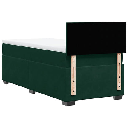Giroletto a Molle con Materasso Verde Scuro 80x200 cm Velluto | homemem39