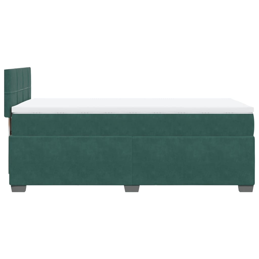 Giroletto a Molle con Materasso Verde Scuro 80x200 cm Velluto - homemem39