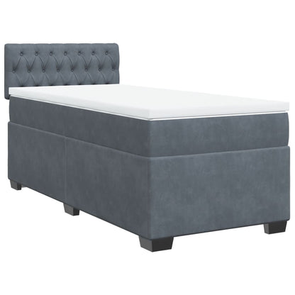 Giroletto a Molle con Materasso Grigio Scuro 80x200 cm Velluto | homemem39