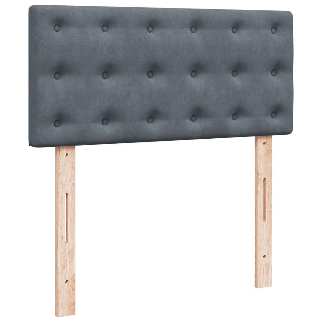 Giroletto a Molle con Materasso Grigio Scuro 80x200 cm Velluto | homemem39