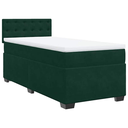 Giroletto a Molle con Materasso Verde Scuro 90x190 cm Velluto | homemem39