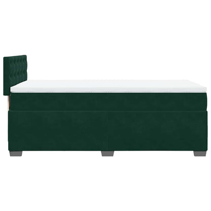 Giroletto a Molle con Materasso Verde Scuro 90x190 cm Velluto | homemem39