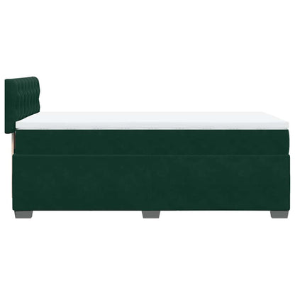 Giroletto a Molle con Materasso Verde Scuro 90x190 cm Velluto | homemem39