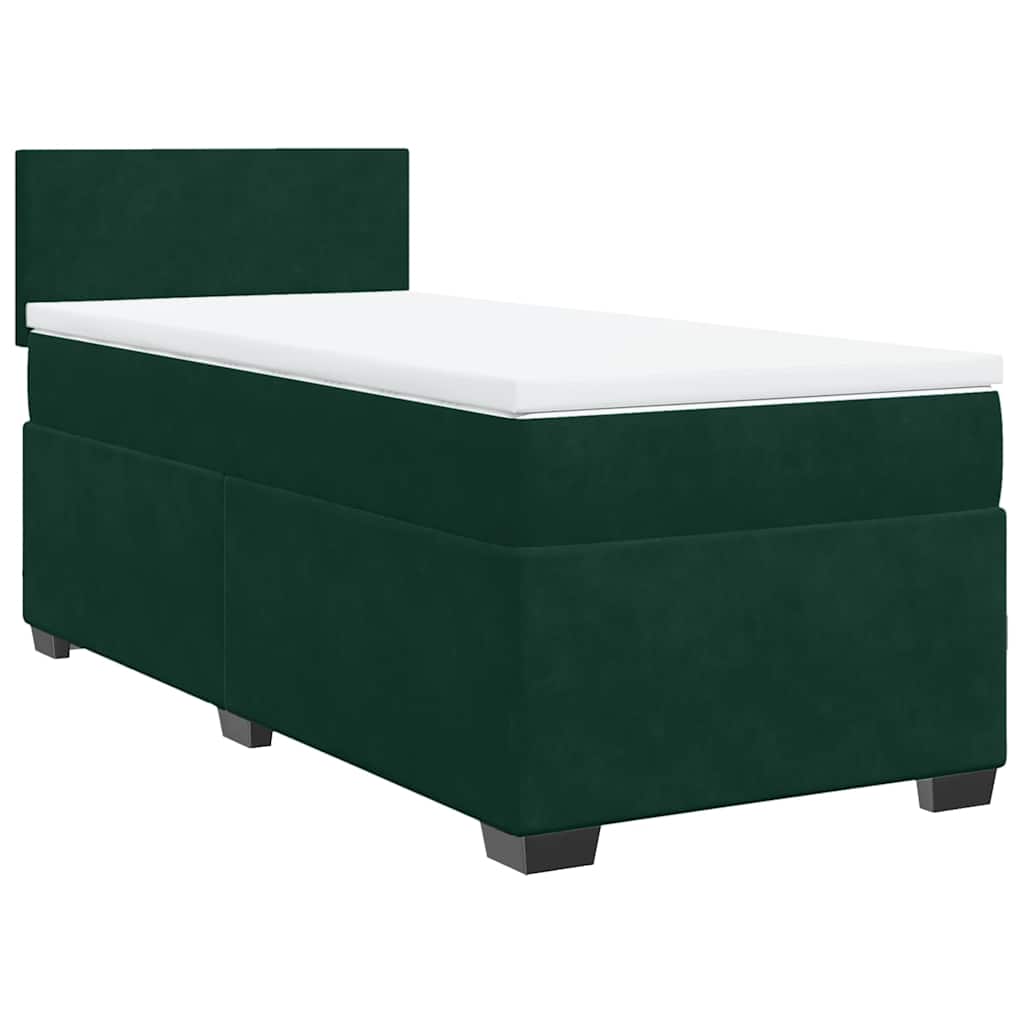 Giroletto a Molle con Materasso Verde Scuro 100x200 cm Velluto | homemem39