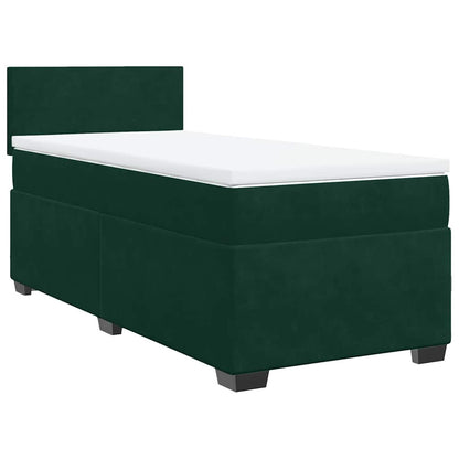 Giroletto a Molle con Materasso Verde Scuro 100x200 cm Velluto | homemem39