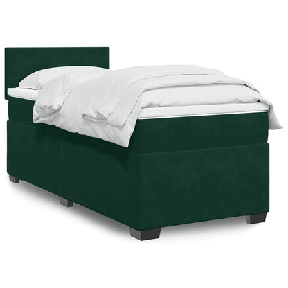 Giroletto a Molle con Materasso Verde Scuro 100x200 cm Velluto | homemem39