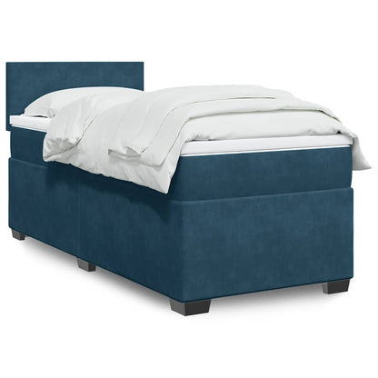 Giroletto a Molle con Materasso Blu Scuro 100x200 cm in Velluto | homemem39