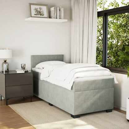 Giroletto a Molle con Materasso Grigio Chiaro 100x200cm Velluto - homemem39