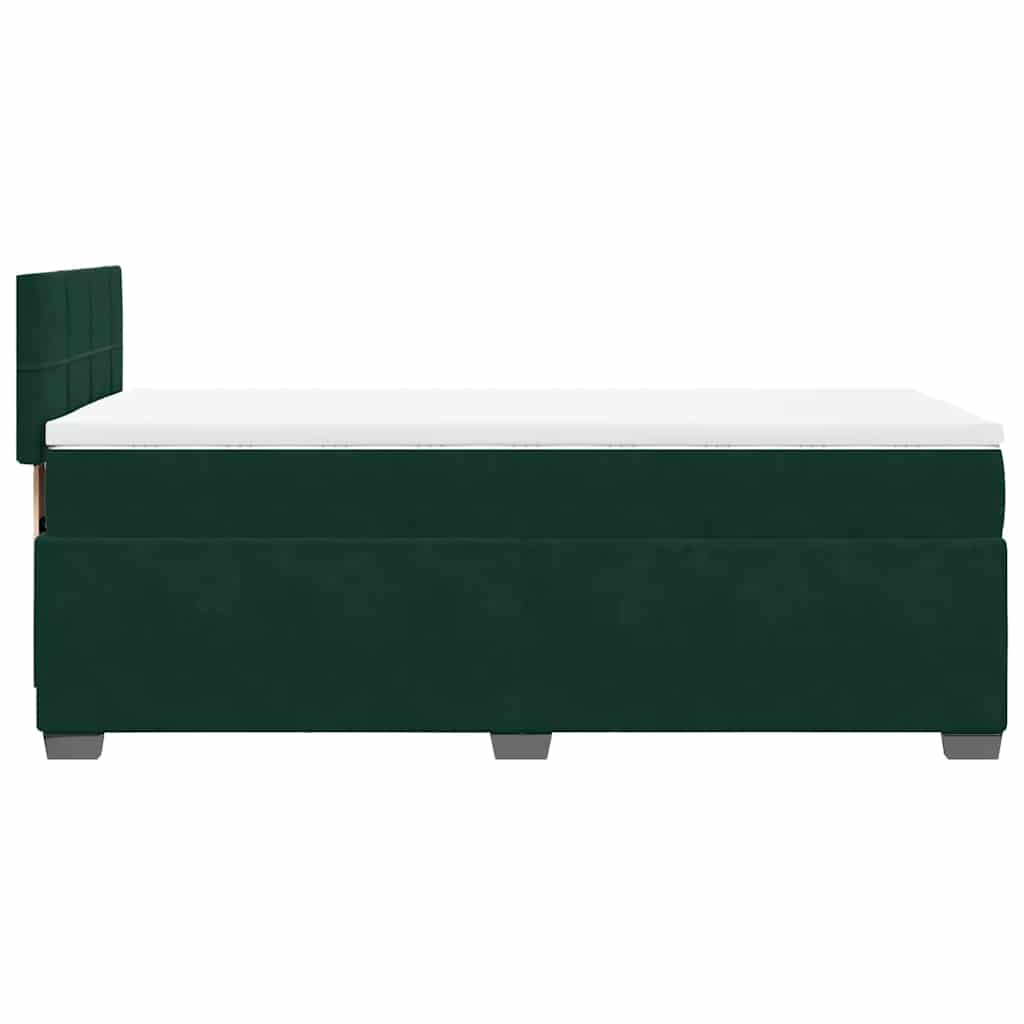 Giroletto a Molle con Materasso Verde Scuro 100x200 cm Velluto | homemem39