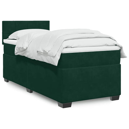 Giroletto a Molle con Materasso Verde Scuro 100x200 cm Velluto | homemem39
