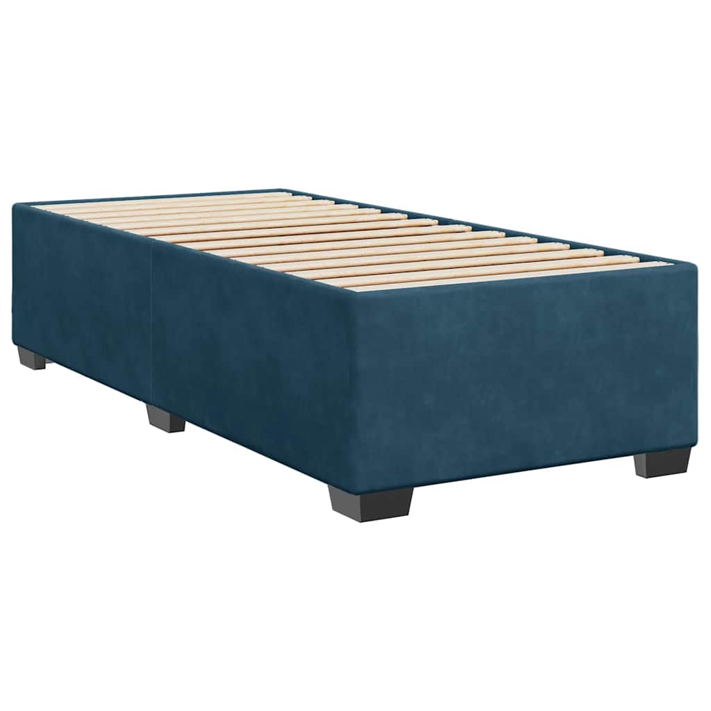 Giroletto a Molle con Materasso Blu Scuro 100x200 cm in Velluto | homemem39