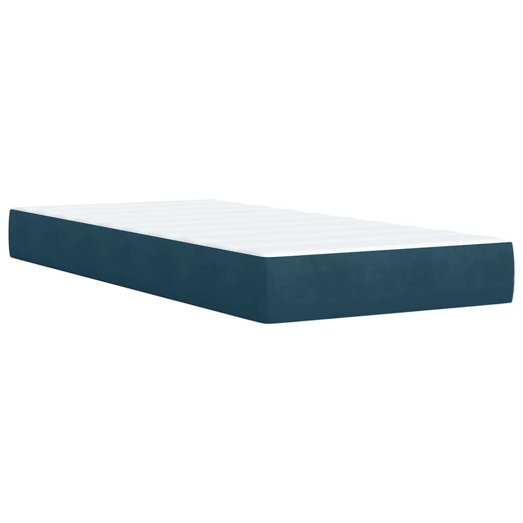 Giroletto a Molle con Materasso Blu Scuro 100x200 cm in Velluto | homemem39
