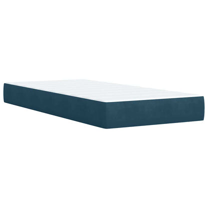 Giroletto a Molle con Materasso Blu Scuro 100x200 cm in Velluto | homemem39