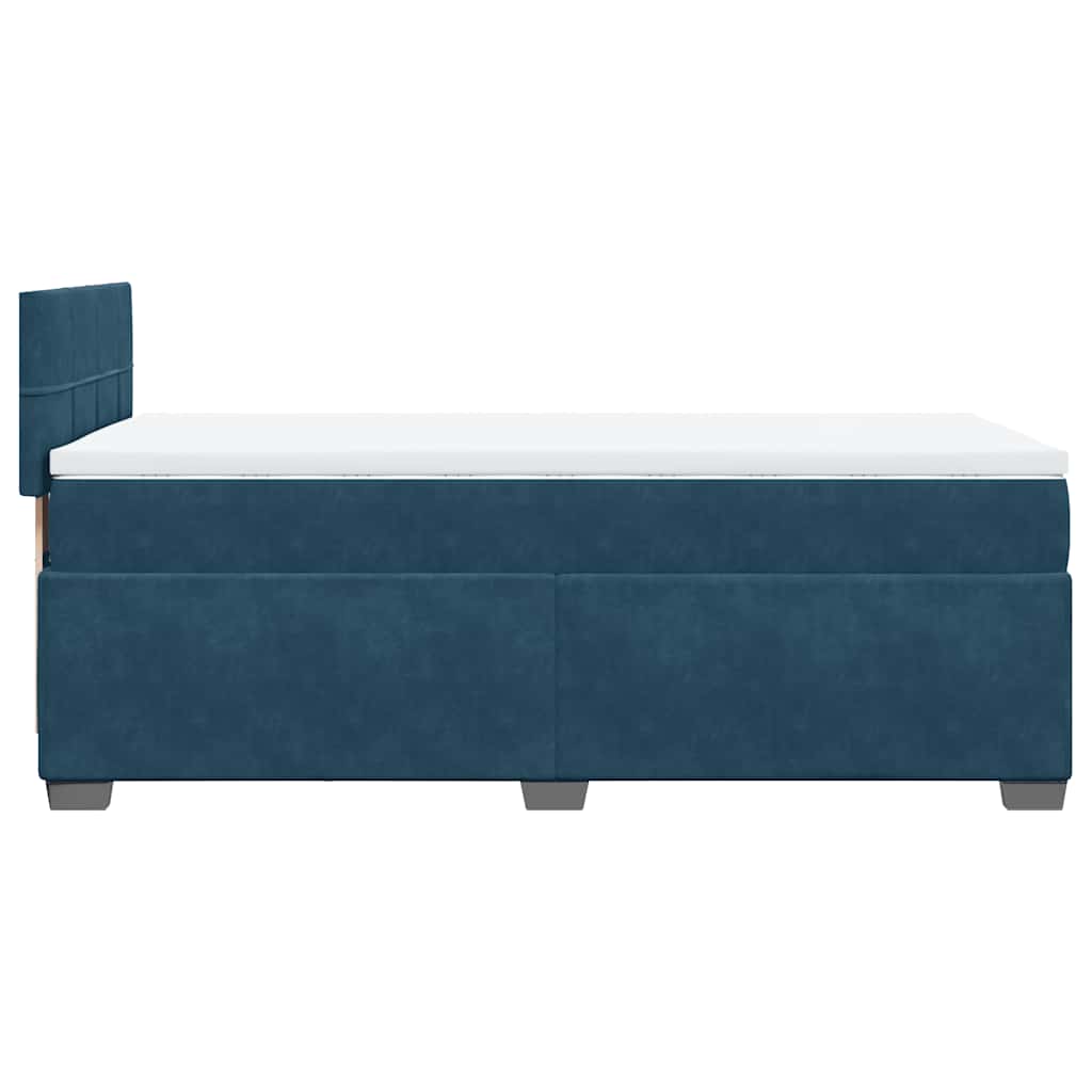 Giroletto a Molle con Materasso Blu Scuro 100x200 cm in Velluto | homemem39
