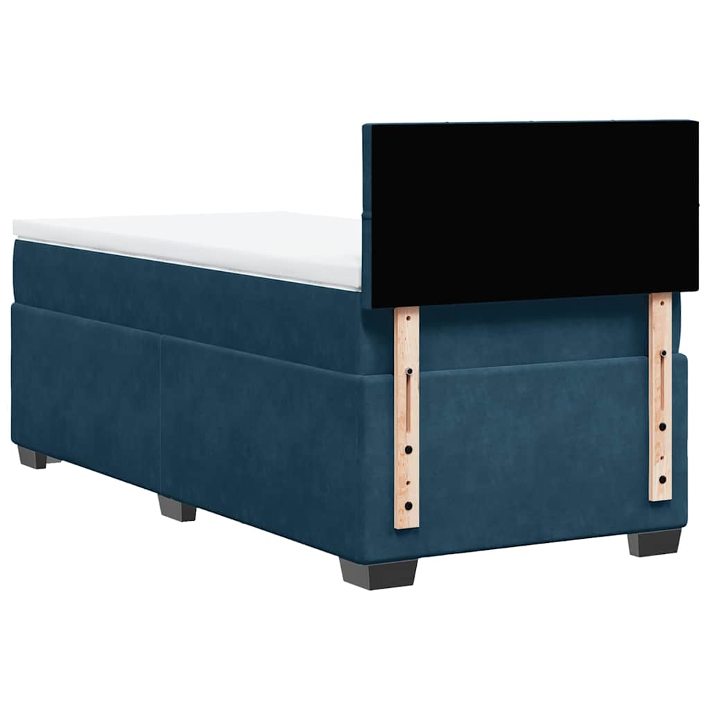 Giroletto a Molle con Materasso Blu Scuro 100x200 cm in Velluto | homemem39