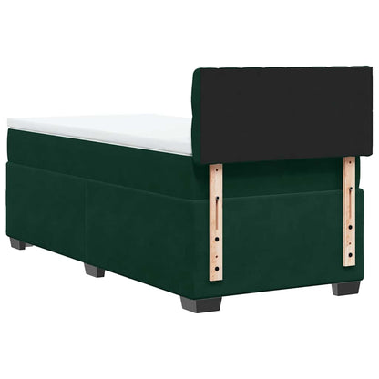 Giroletto a Molle con Materasso Verde Scuro 100x200 cm Velluto | homemem39